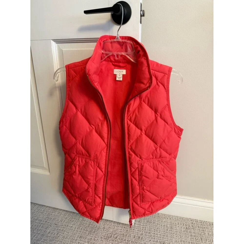 Quilted J. Crew Coral Women's Puffer Vest